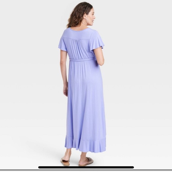 New! Isabel Maternity flutter sleeve maxi dress - Picture 2 of 3